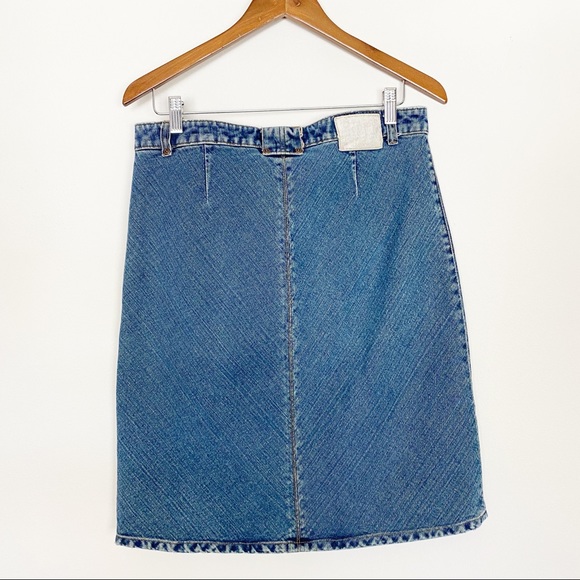 Billabong Juniors Bias Cut Knee Length Denim Skirt - Picture 9 of 9